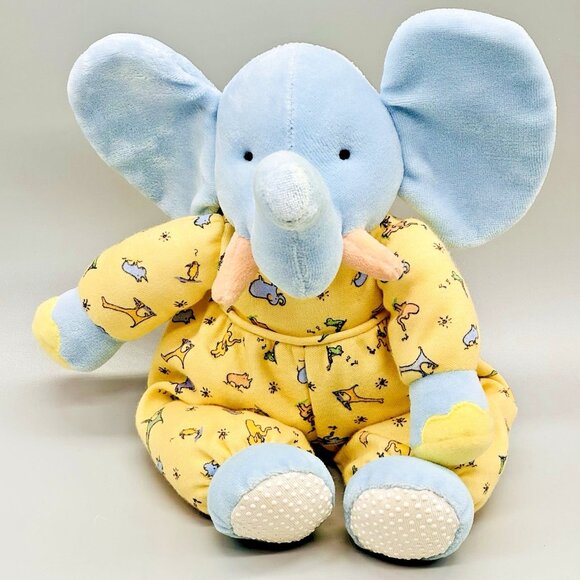 Carters John Lennon Plush Blue Elephant Rattle Real Love Pajamas1999 Yoko Ono